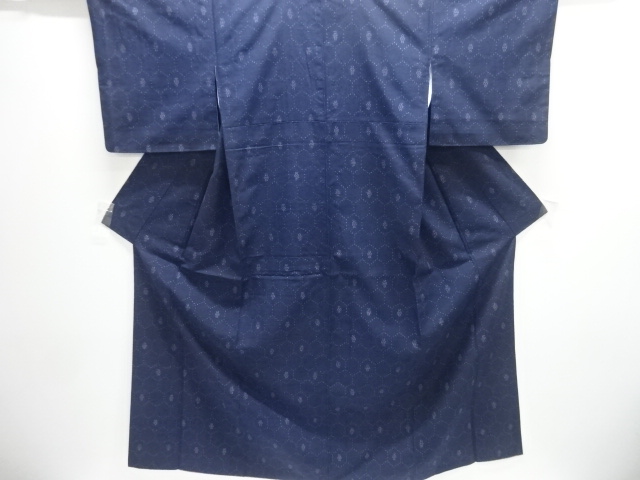 亀甲模様織出し手織り紬着物